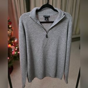 Men's Gray Half-Zip Sweater